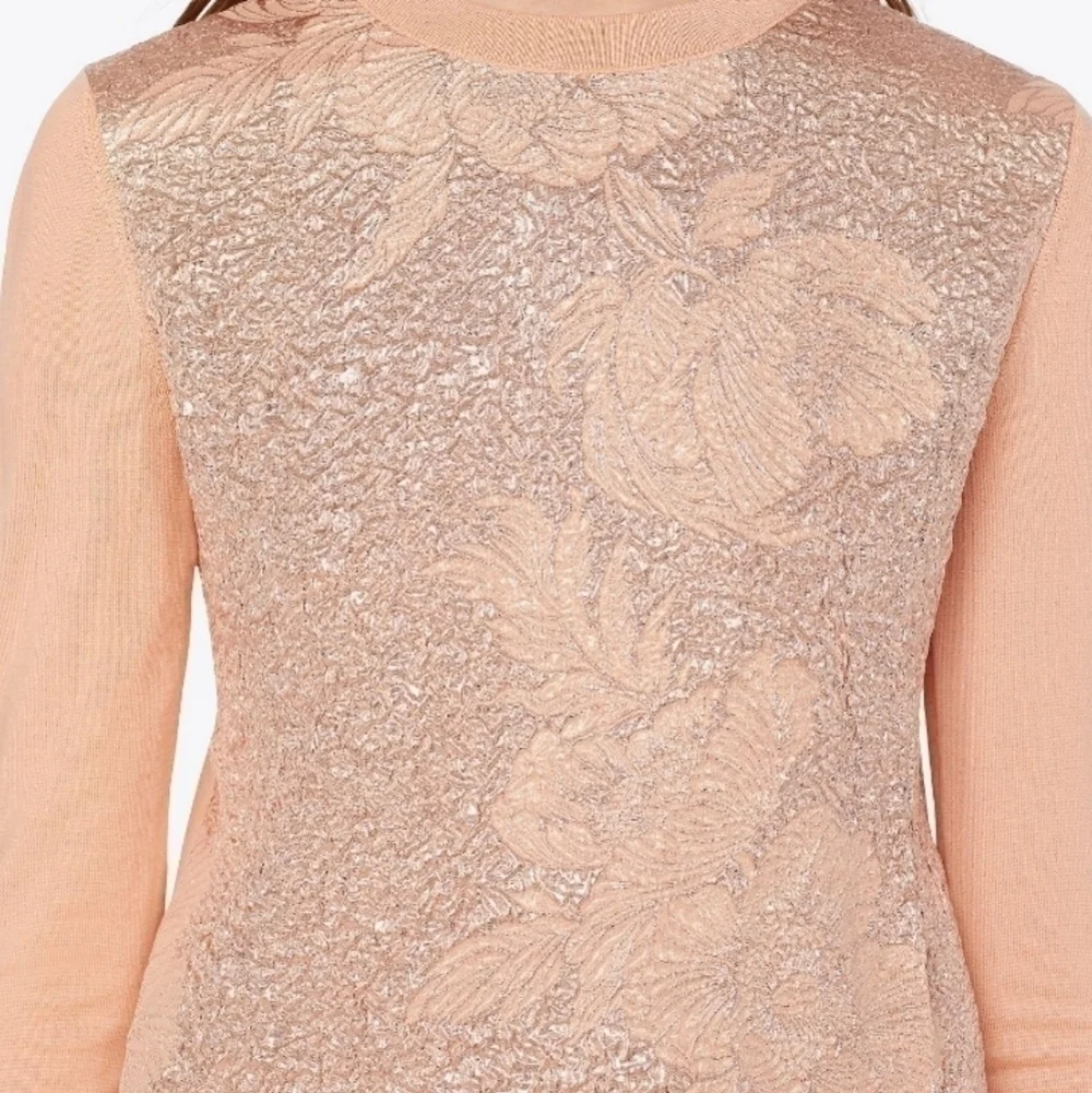 Tory Burch Wool/Silk Cloque Front Sweater